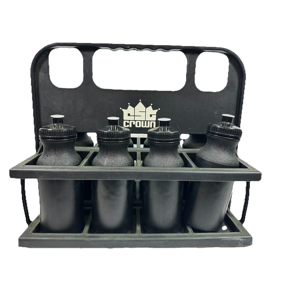 Crown Water Bottle Carrier Collapsible/Foldable Caddy Sports Team For‎ 8 Black